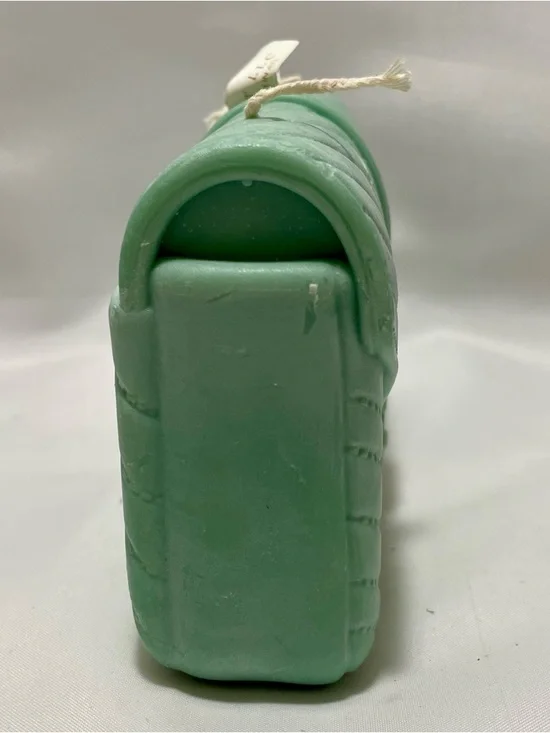 Candle - Fashion Inspired YSL Green Quilted Chevron Clutch with Logo, 2 Wick - Picture 6 of 13